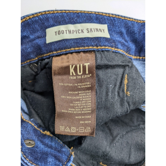 Kut From The Kloth Women's Toothpick Skinny Jeans Straight Leg Dark Wash size 8S - Picture 4 of 11